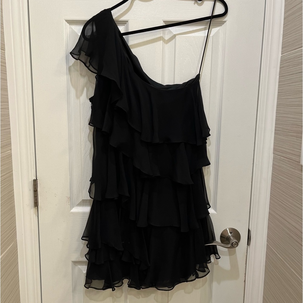 NWT HALSTON HERITAGE One Shoulder Mini Dress L - Picture 2 of 7
